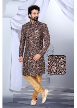 Marron Velvet  Indo Western Sherwani